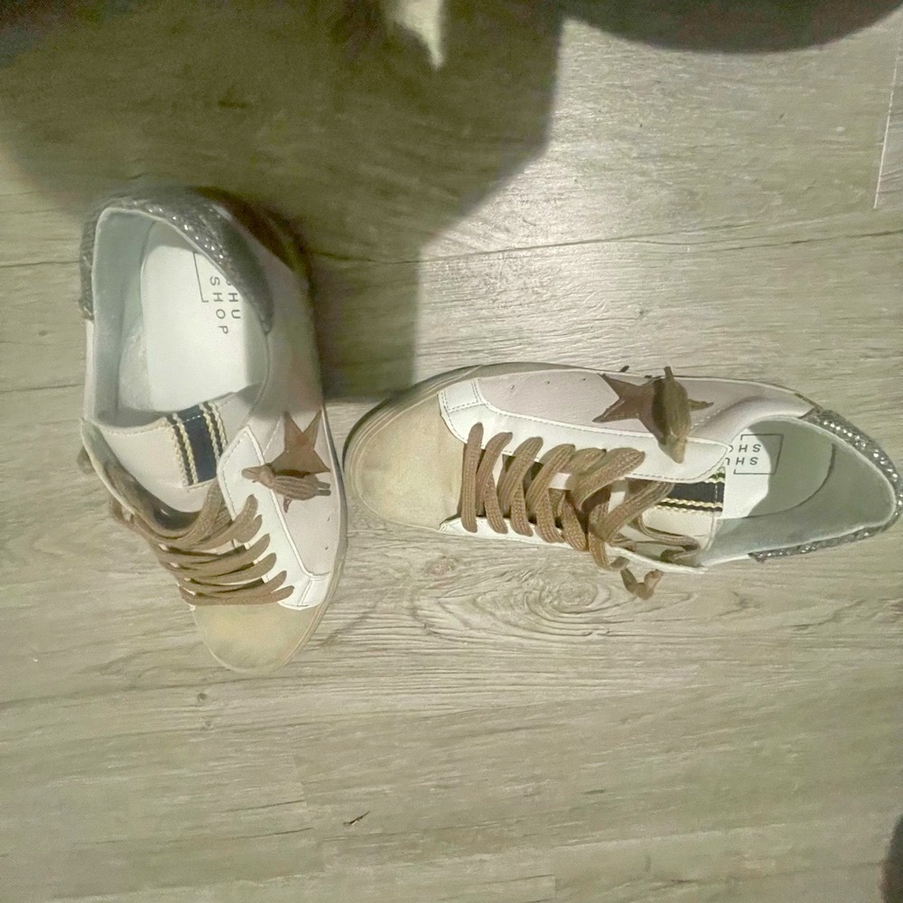 VICI white and pink slip on sneakers